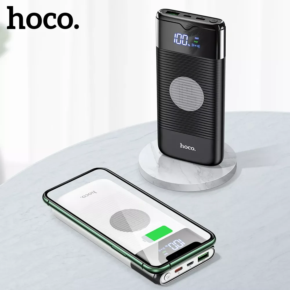 

hoco Power Bank 10000mAh Wireless Charger Power bank PD+QC3.0 18W Fast Charging USB Powerbank External Battery for iphone Xiaomi