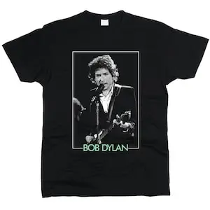 Боб Дилан Тяжелая 190 gsm хлопковая черная Мужская футболка