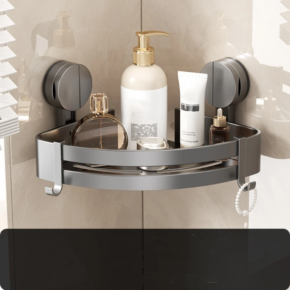 

Алюминиевая угловая полка для душа на присосках