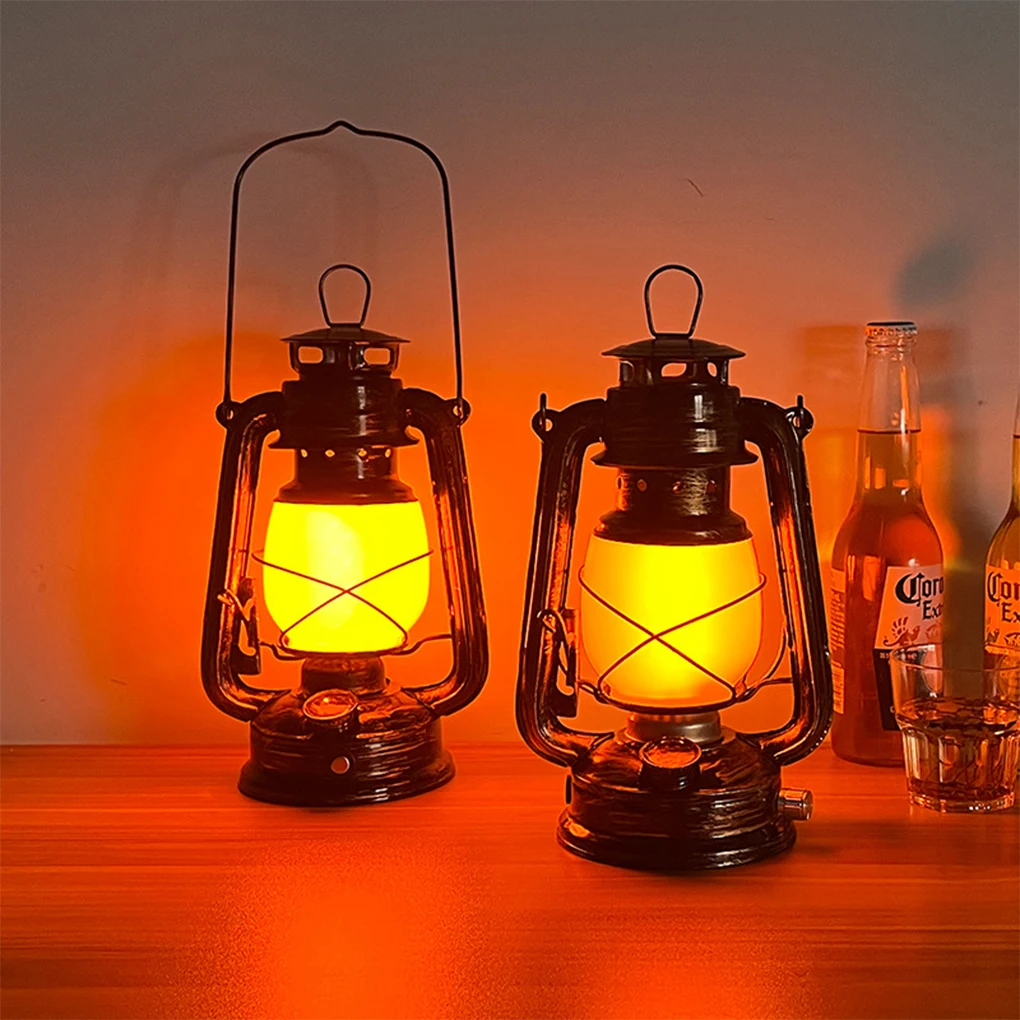 

LED Rechargeable Handheld Kerosene Light Hanging Lantern Oil Lamp
