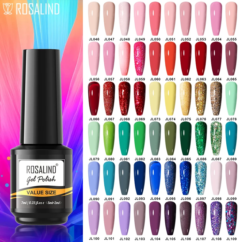 

ROSALIND Gel Polish Gel Rainbow Color Nail Polish All For Nails Art Manicure Semi Permanent Soak Off Gel UV LED Varnishes