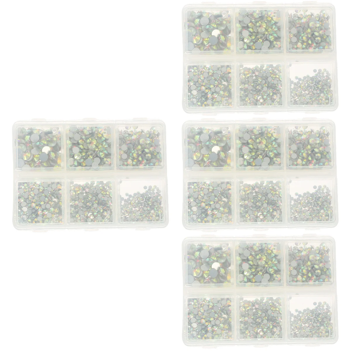 

4 Sets Shiny Nail Rhinestones Flatback Glass Charms Glass Rhinestones Kit for DIY Projects