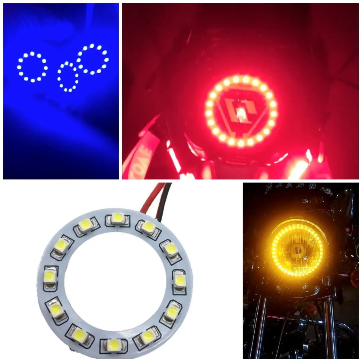 1 шт. DC12V белый 30 мм-160 мм 3528 SMD автомобильный светодиодный ангельские глазки Halo кольцевой светильник автомобильный светло-зеленый желтый синий (art.: 3920d19bfc693) - 3920d19bfc693