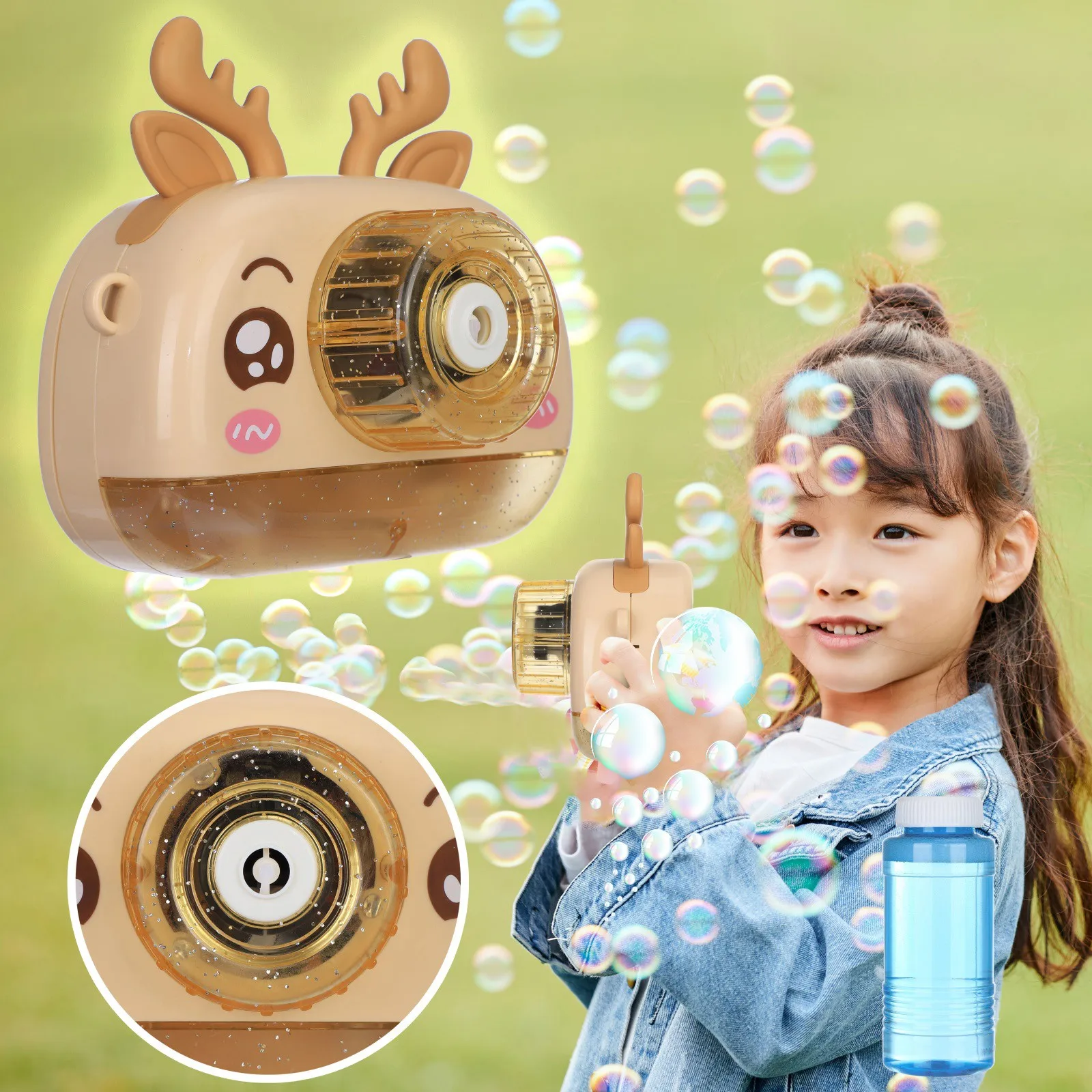 

Cute Cartoon 100ml Baby Bubble Automatic Machine Camera Children's Bable Toy Gift for 1 Year Old Boy