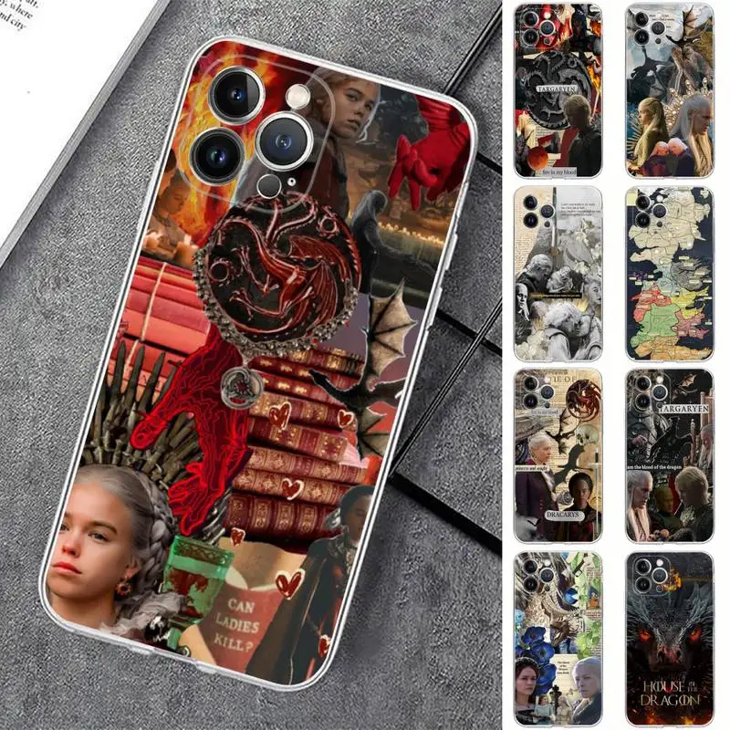 

House of the Dragon Phone Case For iPhone 14 13 12 Mini 11 Pro XS Max X XR SE 6 7 8 Plus Soft Silicone Cover