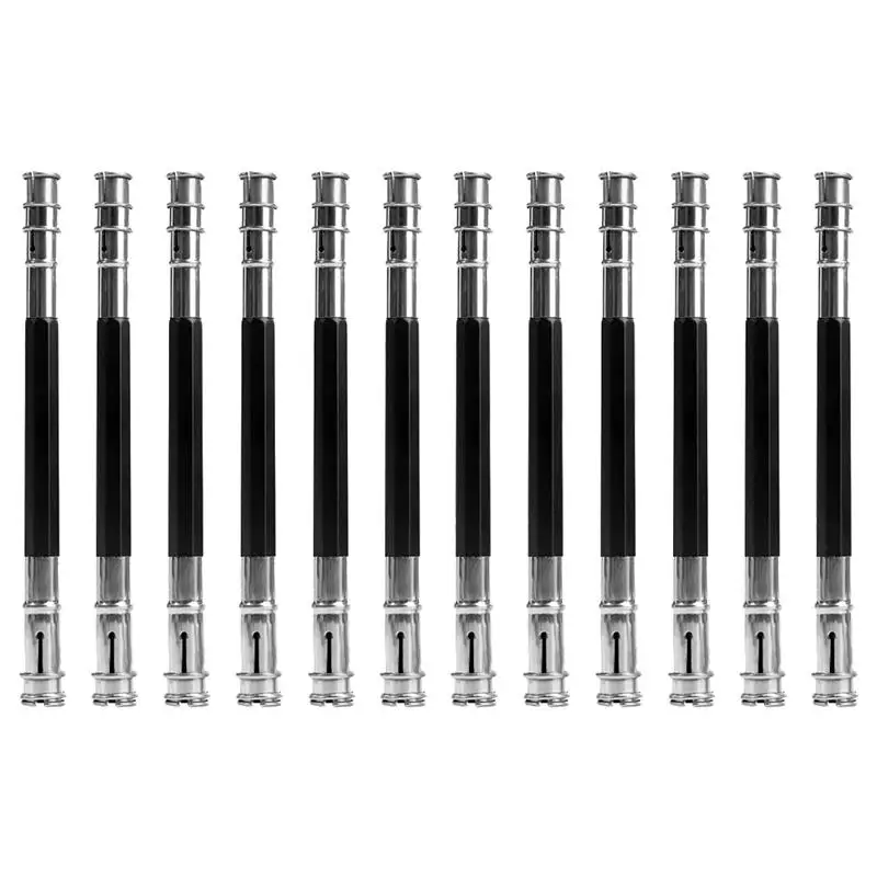 

12pcs Pencil Lengtheners Pencil Holders Sketch Pencil Extenders Rods Stainless Steel Pencil Holders Pencil Extension Rods