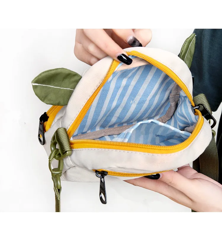 Summer Small Fresh Canvas Bag 2022 New Versatile Messenger Bag For Girls Cartoon Cute Cloth Bag Wallet Purse