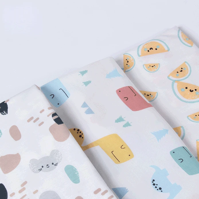 

Cartoon Printed Series Cotton Knitted Fabric By Meters High Quality Pure Cotton Material for DIY Sewing Baby Cloth Blanket Sheet