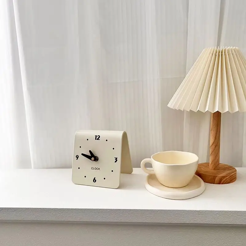 Современные Простые настольные часы кремового цвета для гостиной современные
