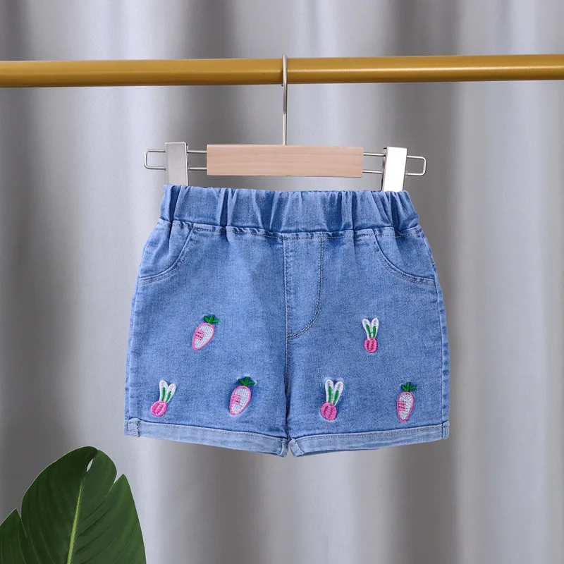 Girls' Denim Shorts Summer Fashion Children's Jeans Girls' Pants Thin Section Children's Baby Stretch Outer Wear enlarge