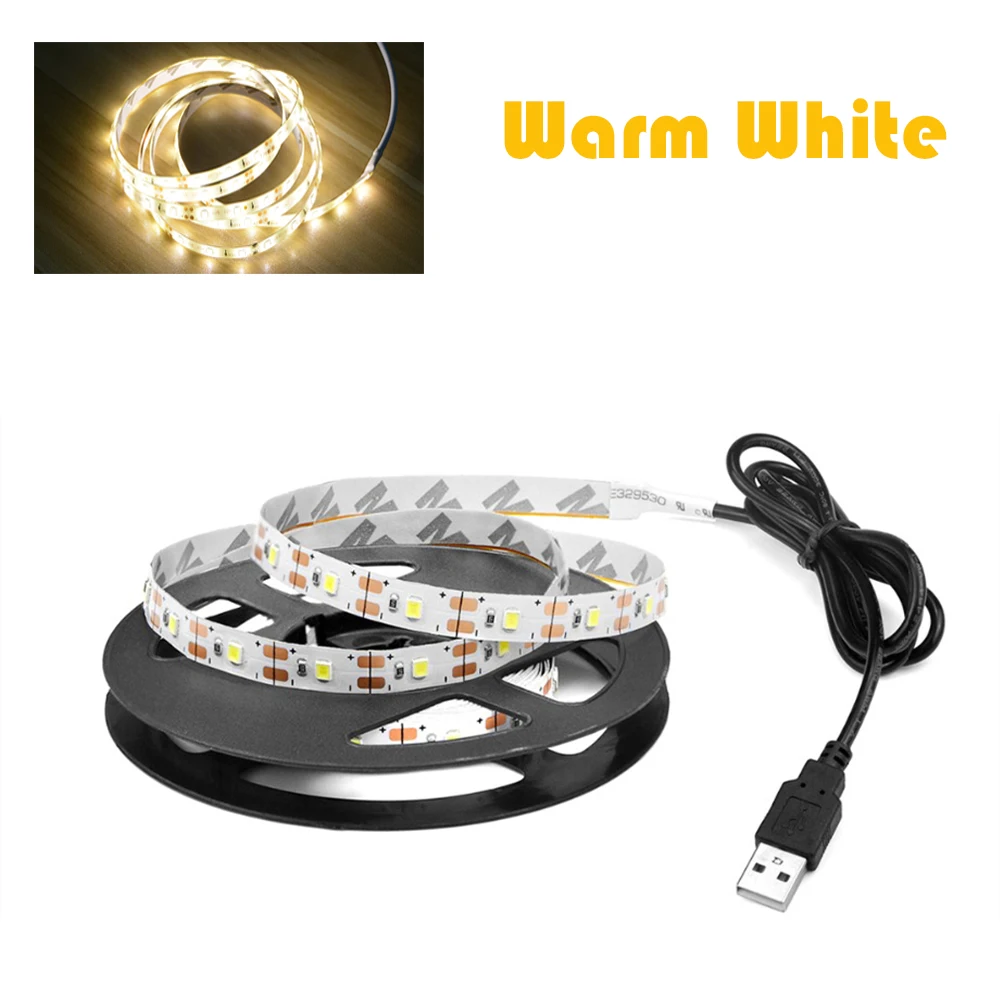 

USB светодиодная лента 5 м SMD 2835 теплый/холодный белый свет