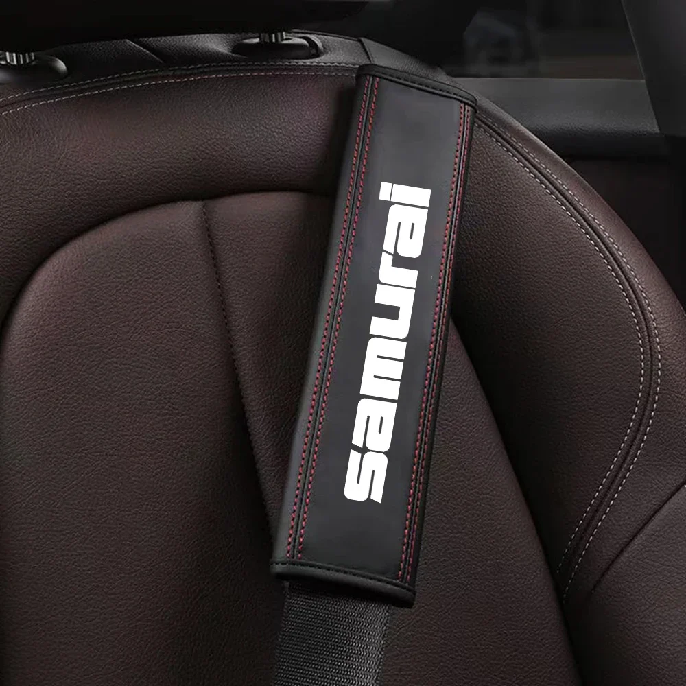 

1 pcs Leather Car Seat Belt Cover Protect shoulders Car Decoration Strap Pad for suzuki Samurai Auto accessor