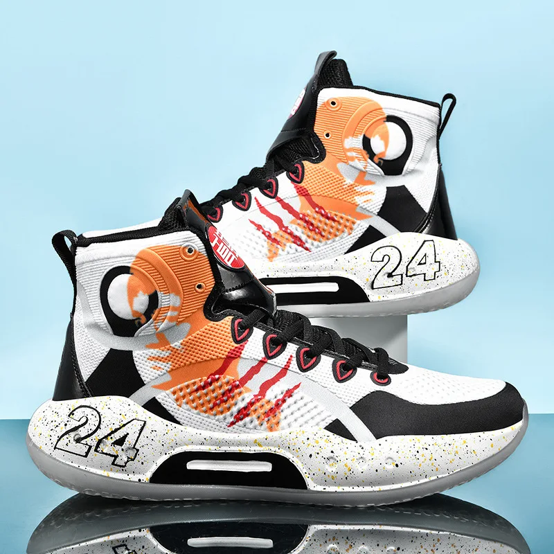 High top woven Sneakers Men's basketball shoes youth sneaker