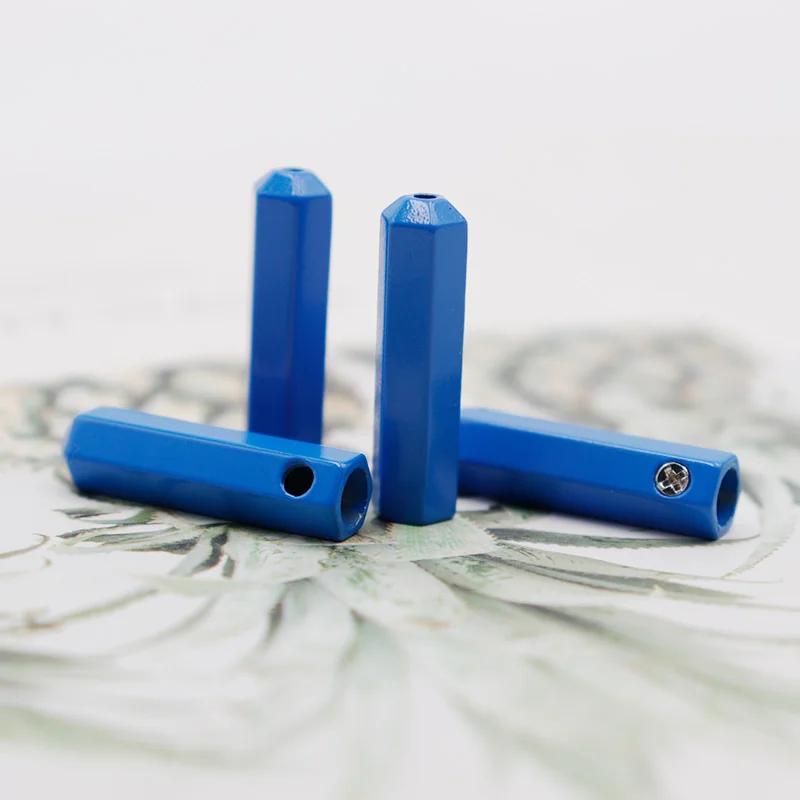 Coolstring Tips 24.5*6.8MM Air Sneaker Rope Decorations Athletic Bright Blue String Heads Six Prism Metal Aglets 20Pcs Wholesale