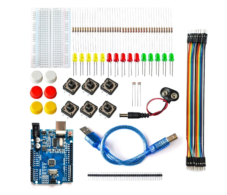 

UNO R3 mini Breadboard LED jumper wire button Starter Kit for arduino
