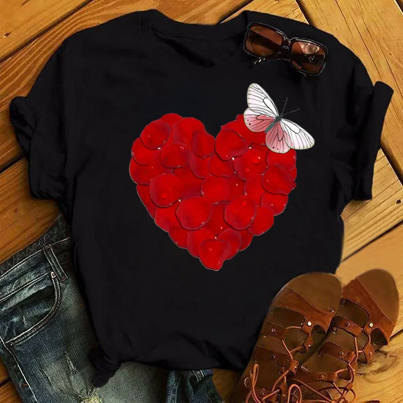 

Summer Harajuku Y2k Clothes Butterfly Print Top Women Cotton Fashion Top Ladies Casual Short Sleeve T-shirt Large Size T-shirts