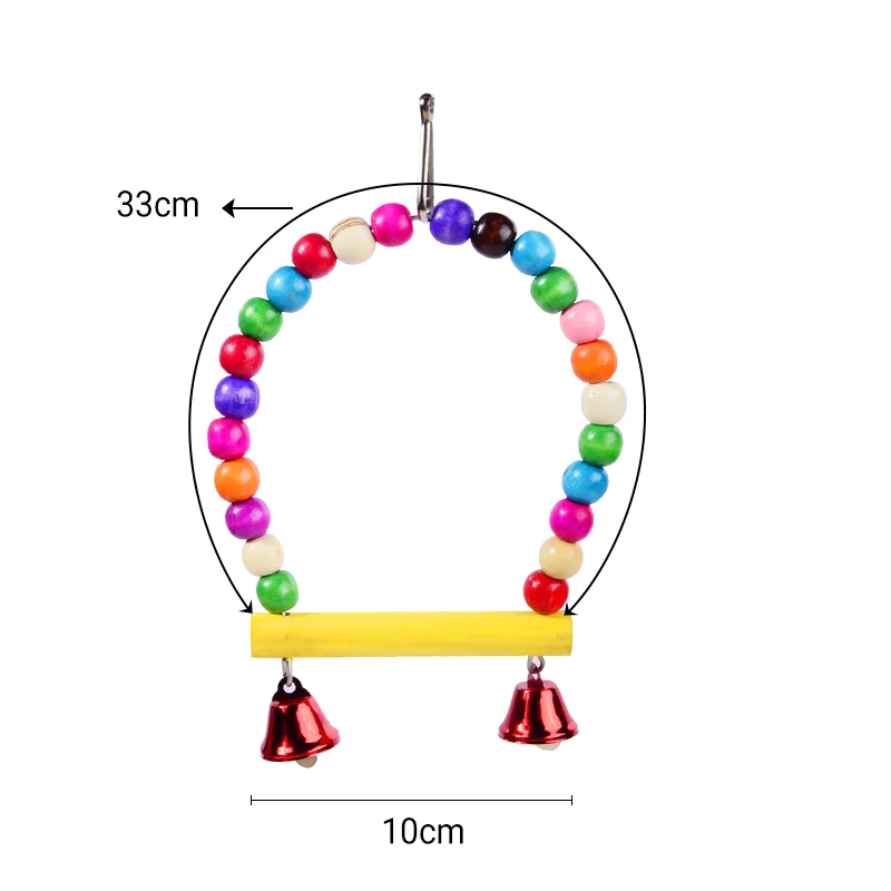 Деревянная игрушка-попугай качели для птиц игрушки с бусинами колокольчики