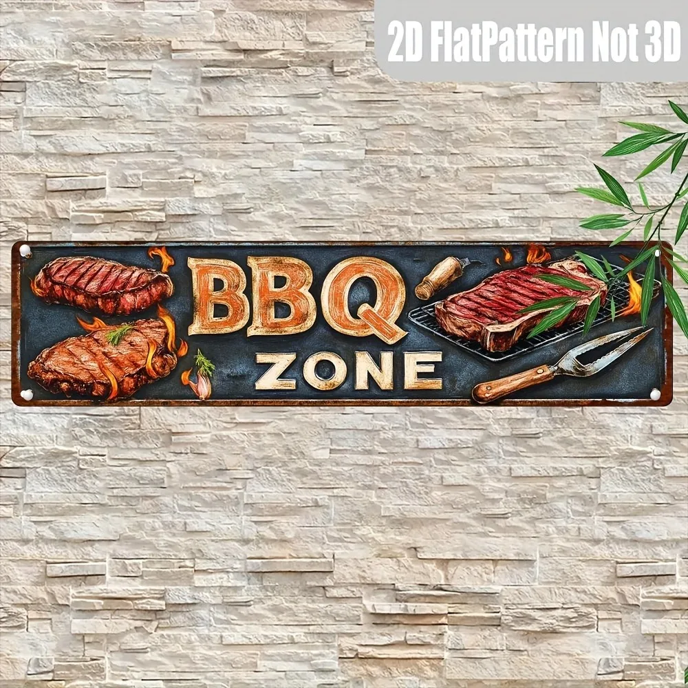 

Металлическая табличка для барбекю Retro BBQ Zone