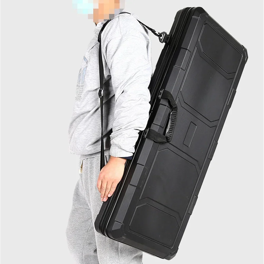 

Новый тактический чемодан для инструментов, коробка для инструментов, 100 см, расширенный жесткий корпус, противоударный, водонепроницаемый, с луком для дрона, удочка, защитный ящик для хранения