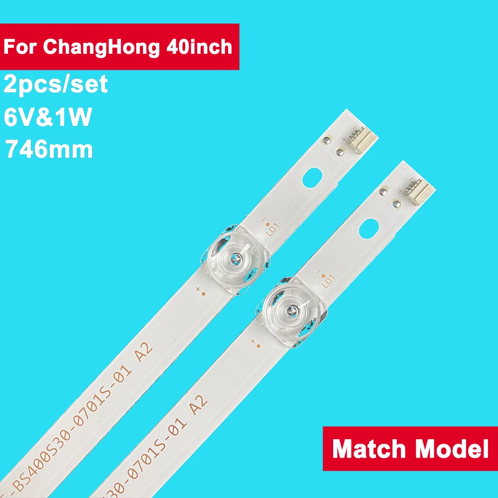 2pcs/set 746mm 100% new led Backlight Strip for ChangHong 40inch RF-BS400S30-0701S-10A2 ODL40671F-TB SA40S57N 4340D8001 32LH510B