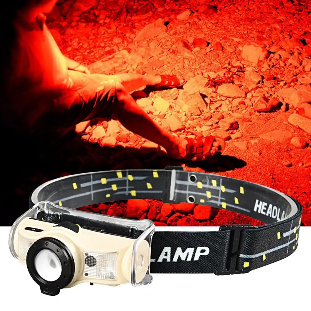 

Светодиодный налобный фонарь, практичная Водонепроницаемая перезаряжаемая лампа с датчиком поворота и масштабирования, переносной Интелл...