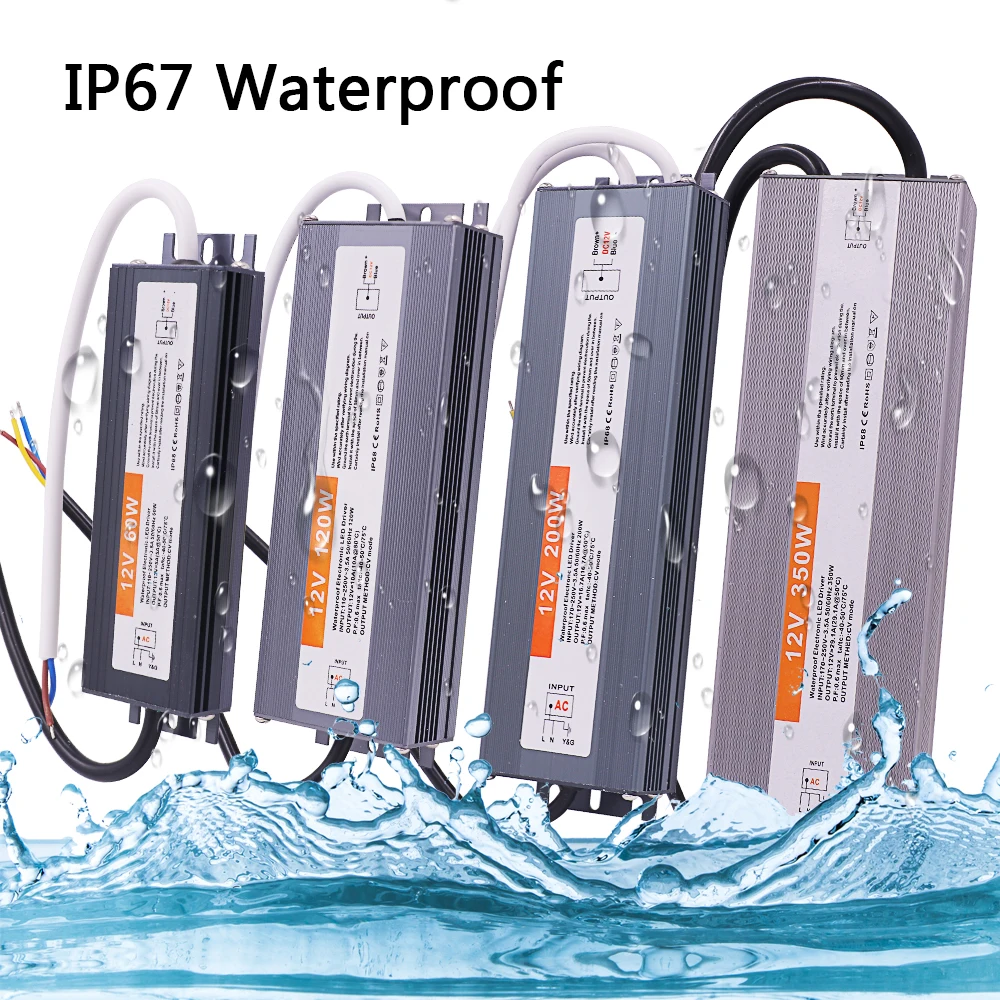 Водонепроницаемый трансформатор освещения адаптер питания постоянного тока 12 В