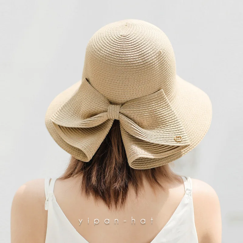 

Шляпа с широким полям, большая пляжная Панама, женская соломенная шляпа, складная Солнцезащитная шляпа для отдыха и занятий спортом на открытом воздухе с защитой от УФ-лучей