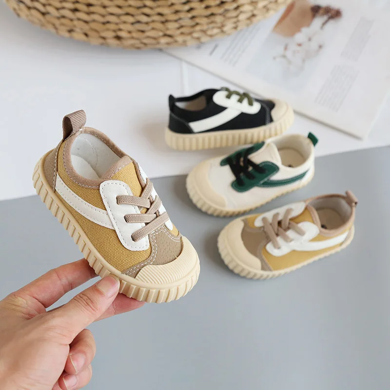 

Baby Canvas Shoes Girls Fashion Shoes Breathable Soft Botton Non-Slip Boys Sneakers 2023 Kids Casual Walking Shoes 1-6 Year Old