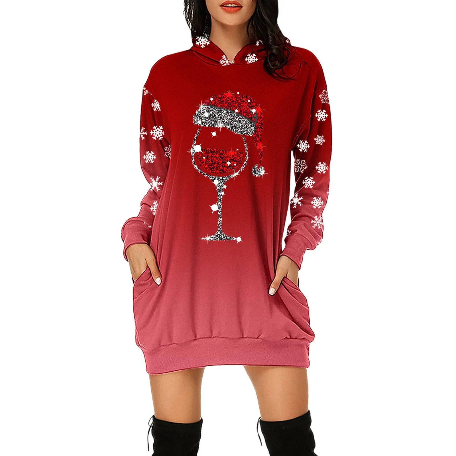 

Women's Tie-Dye Print Party Sweatshirt Slouchy Hoodie Pullover Long Sleeve Dress Long Sleeves Ball Dance Dresses for Women