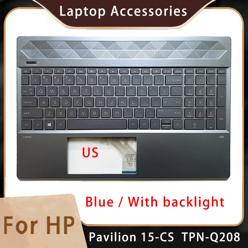 Клавиатура для HP Pavilion 15-CS TPN-Q208 с синей подсветкой