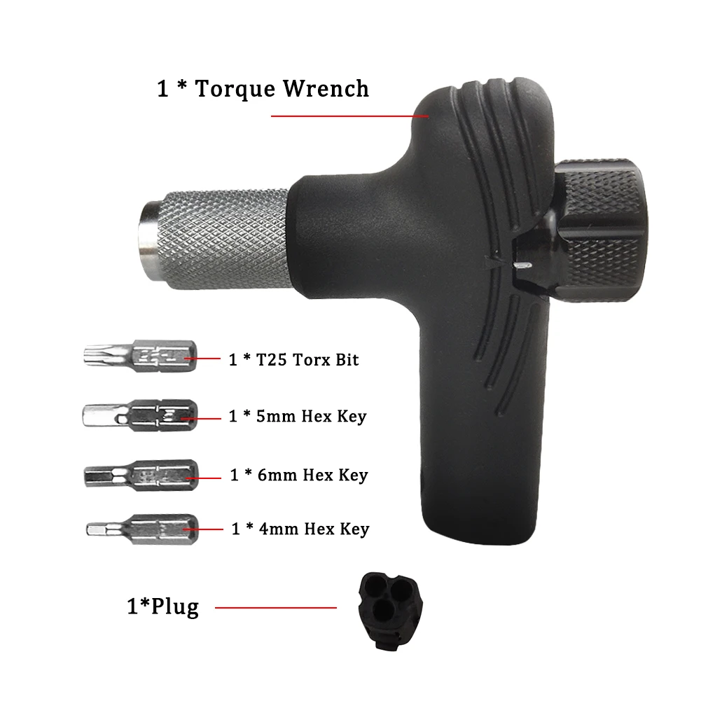 4/5/6Nm Bike Torque Wrench  Torque Adjustable T Wrench Portable Bicycle Maintenance Kit Bicycle Repair Tools Bicycle Accessories