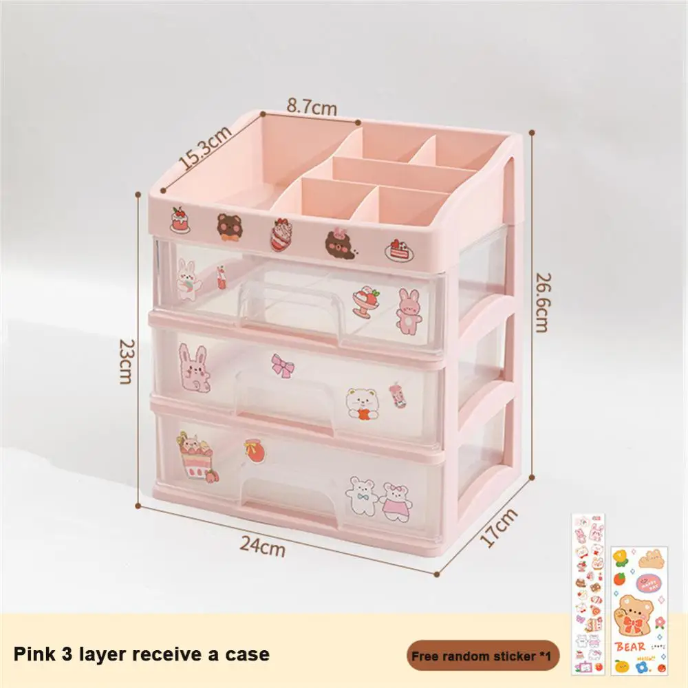 

Ins Makeup Organizer Container Saving Space Transparent Drawer Storage Box Polypropylene Plastic Student Bedroom Creative Simple