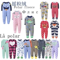 childrens fleece boys and girls jumpsuits with feet jumpsuits rompers warm pajamas spring autumn and winter