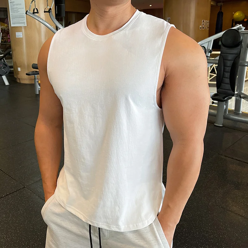 

Новинка, мужские свободные майки для бодибилдинга, быстросохнущая рубашка без рукавов для спортзала, фитнеса, бега, Мужская эластичная Спор...