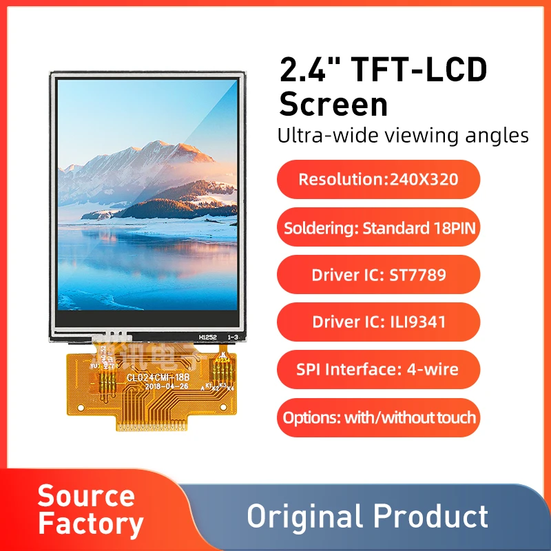 2 4 дюймовый TFT SPI 65K ЖК экран дисплея 18P паяльный Привод IC 7789/9341 4wire IPS full view touch panel