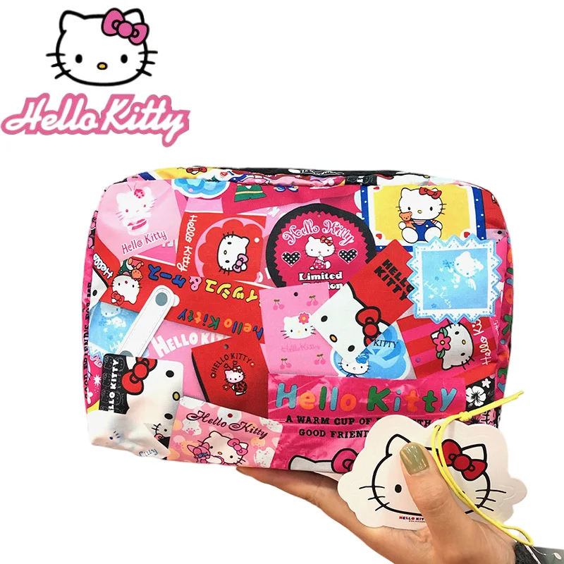 

Kawaii Hello Kitty Luxbao Storage Cosmetic Bag Wash Bag Coin Purse Travel Storage Bag Kids Sanrio Cartoon Plush Bag Girls Gift