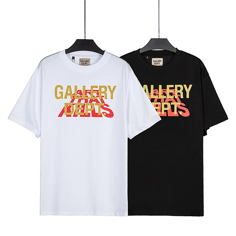 

GALLERY DEPT New Men's T-shirt Print Short Sleeve Loose Original Suebu Style Pure Cotton Casual woman T-shirt Summer