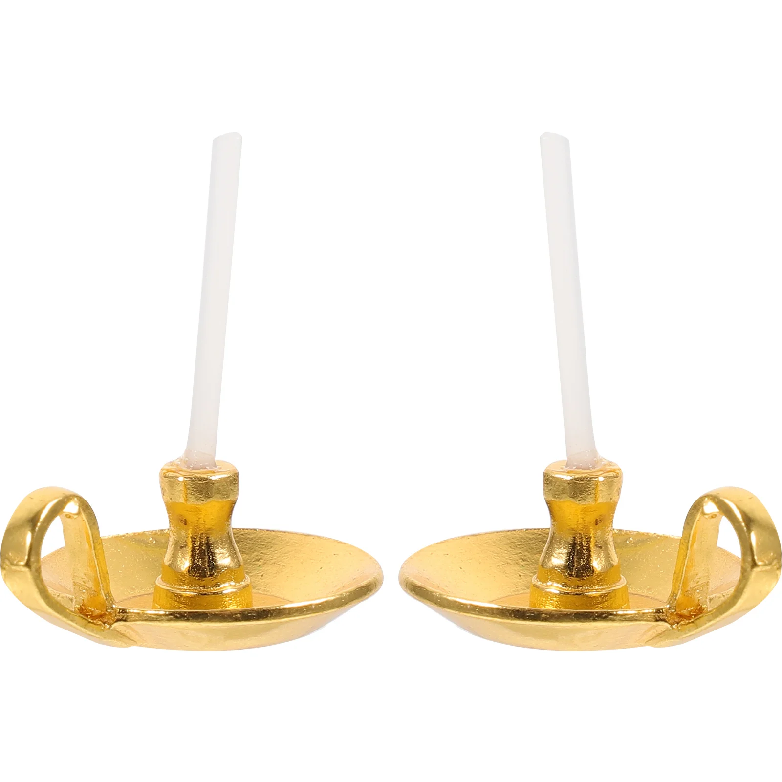 

2pcs House Candlesticks Miniature Holder Model Mini House Holder Decoration