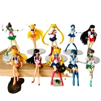 bandai anime figure sailor moon model kids toys kawaii mercury mars jupiter action figure ornaments boy girl gift