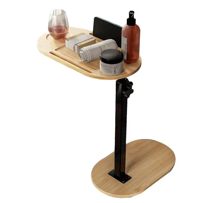 

Adjustable Bathtub Caddys Tray 15.7in Foldable Bamboo Bath Table For Tubs Against Wall Bathtub Side Table Tub Shelf For Tub