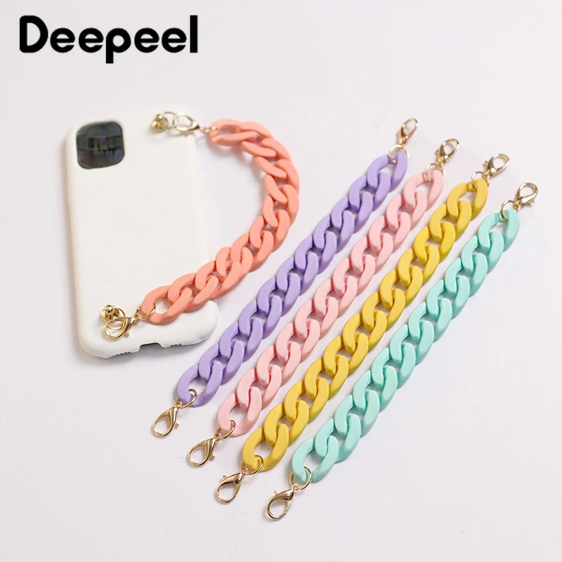 

1Pc Deepeel 2x23cm New Candy Color Acrylic Handbag Chain Phone Purse Key Plastic Chains DIY Pendant Hardware Accessories