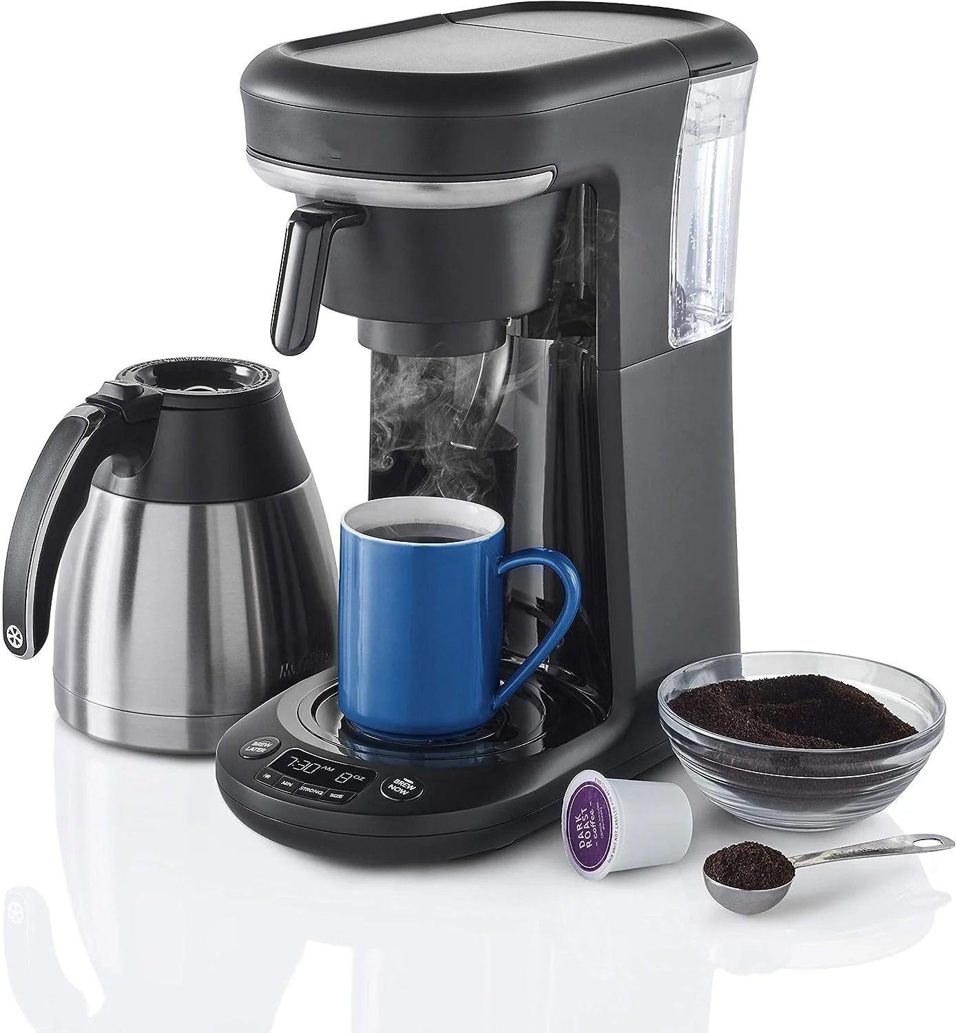

Кофеварка, программируемая кофемашина для одноразового или графин, 10 чашек, Черная