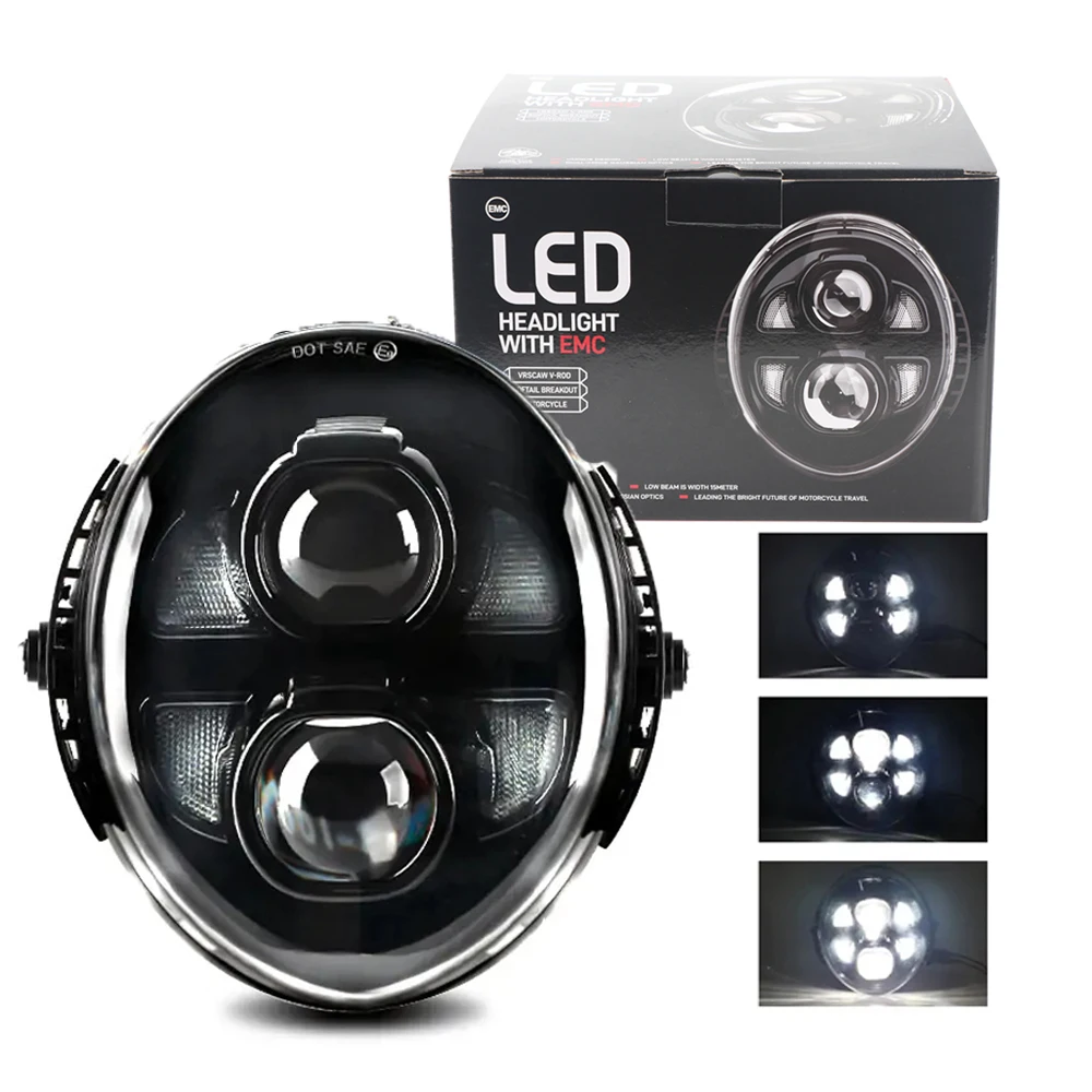 Светодиодные передние фары для Harley Davidson VRod V-Rod VRSC VRSCA VRSCB VRSCF VRSCAW 2002-2017 HI/ближнего света, светодиодные фары для мотоцикла