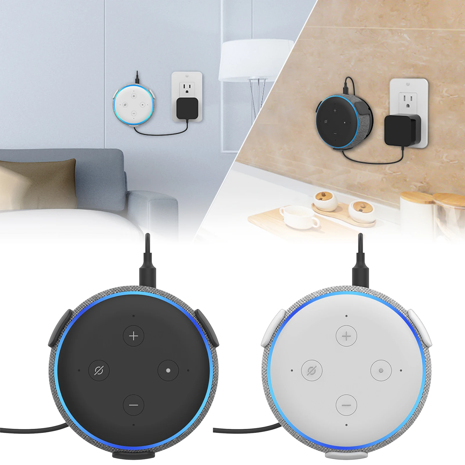 Настенный держатель для динамика чехол Echo Dot 3-го поколения со встроенным кабелем