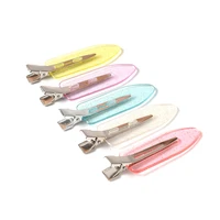 5pcs cartoon hair clip transparent glitter colorful hairpins headwear base diy jewelry making hairpin accessories length 6cm