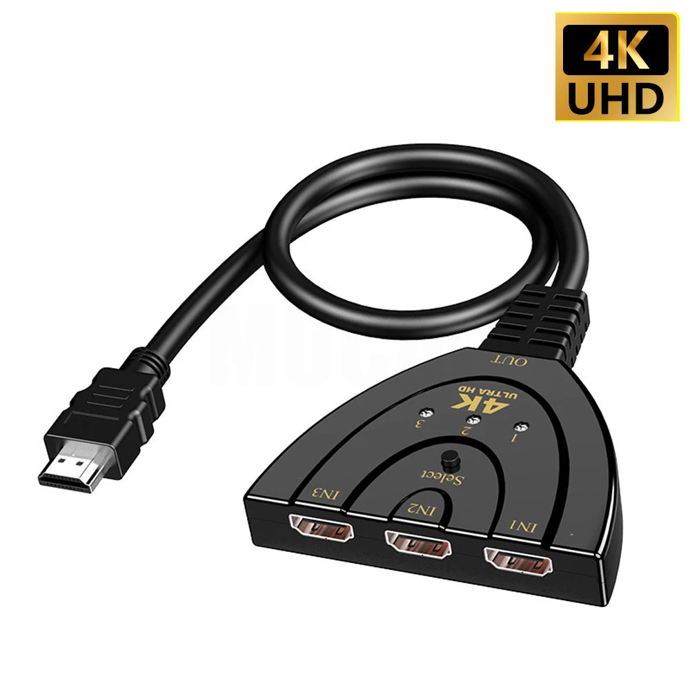 

HDMI-compatible Switch KVM Splitter 4K 2K 3D 3 input 1 Output Mini 3 Port VIdeo Switcher Hub 1080P For DVD HDTV Xbox PS3 PS4