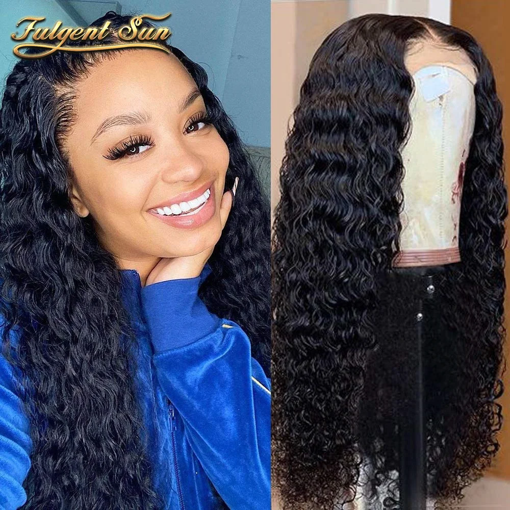 

Brazilian Deep Wave Lace Frontal Wig Human Hair Wig Remy Hair 13x4 Lace Front Wig Pre-Plucked HD 150% Density Lace Frontal Wig