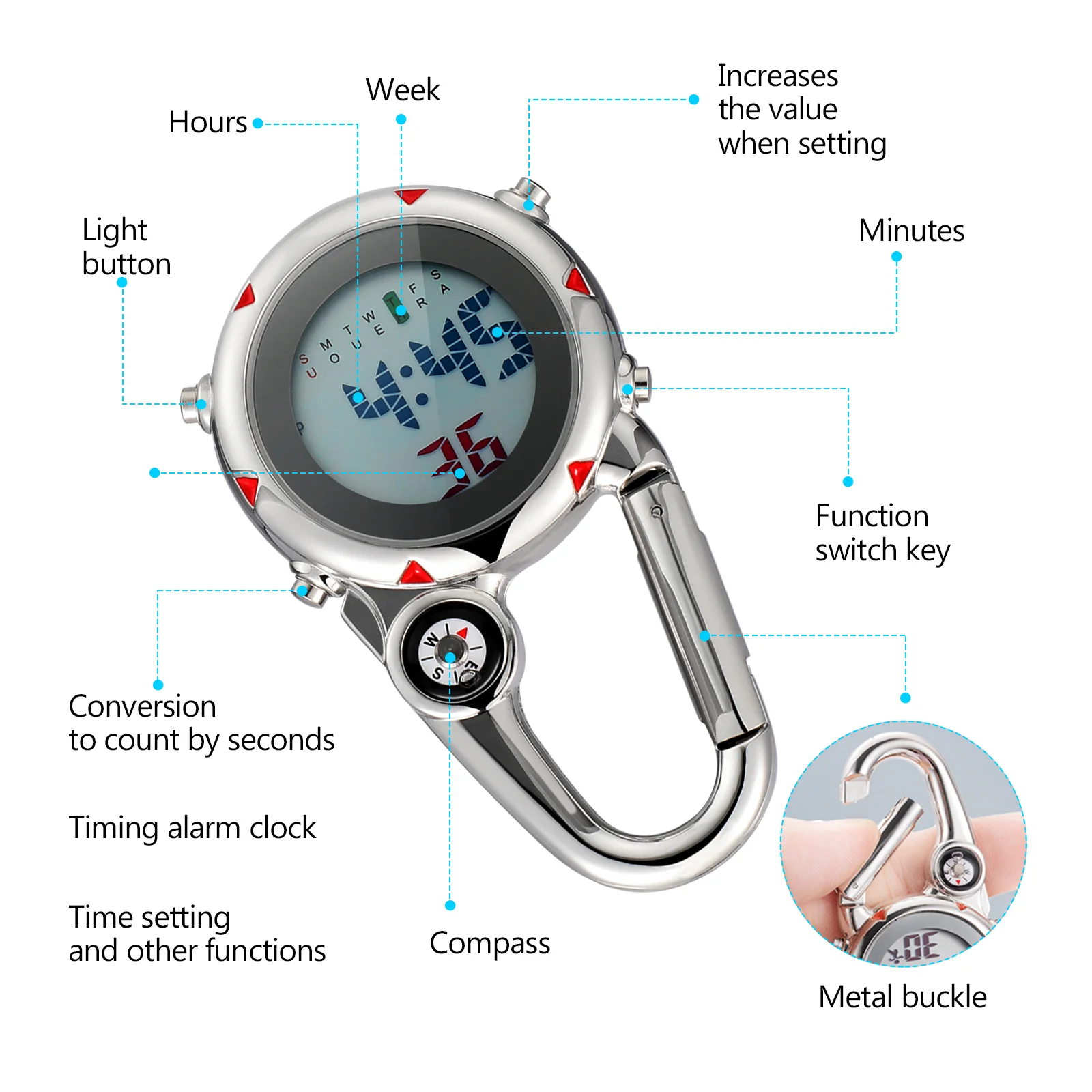 Карманные часы мужские рюкзак для крючка из нержавеющей стали женские клипсы на