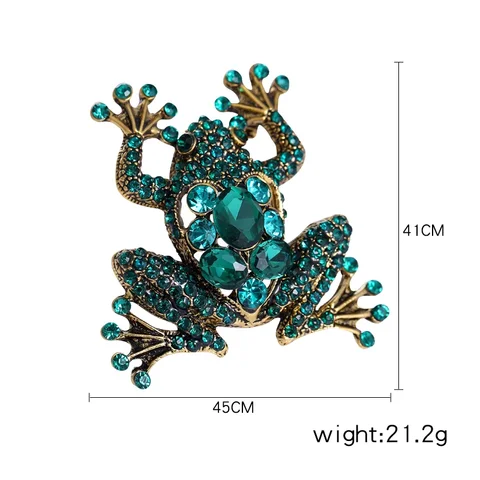 Стразы лягушка броши