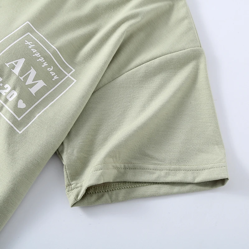 Пижама с нагрудными подушечками женский топ коротким рукавом лето 2024